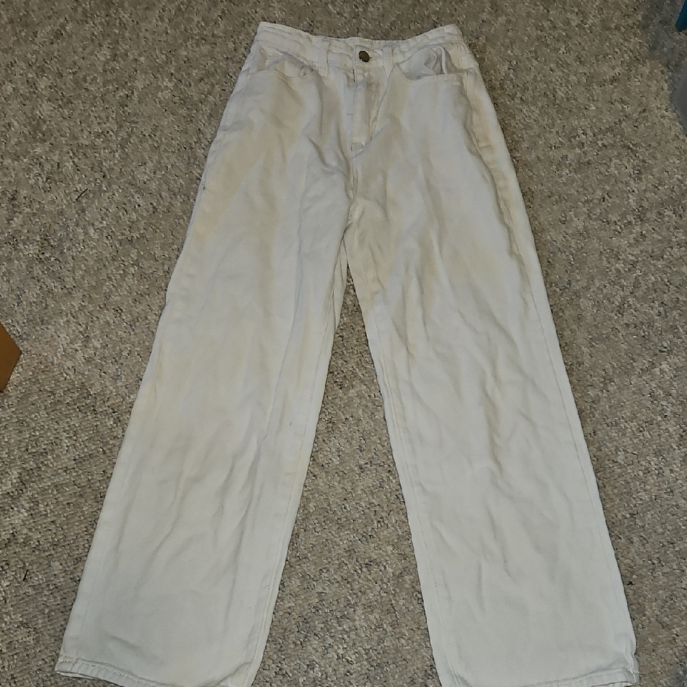 Stylish Cream Wide-Leg Pants